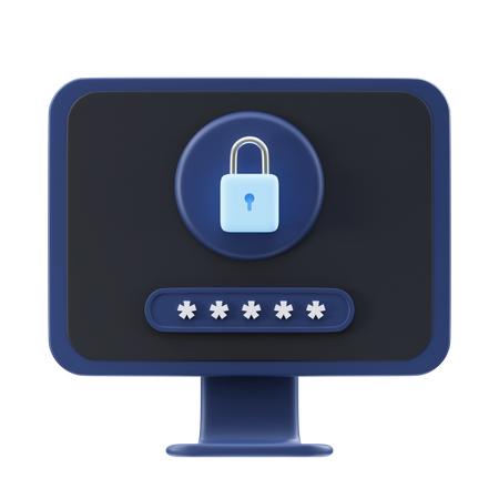 Computer Password  3D Icon