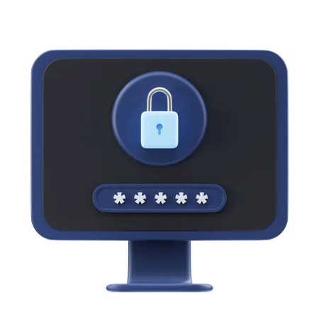 Computer Password  3D Icon