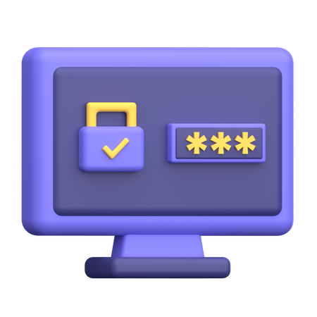 Computer Password  3D Icon