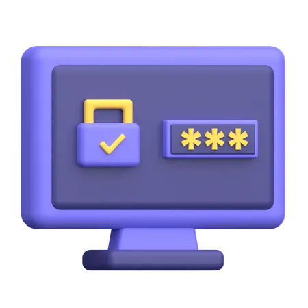 Computer Password  3D Icon