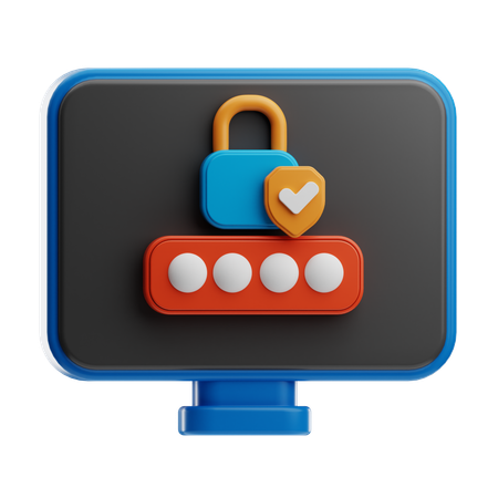 Computer Password  3D Icon