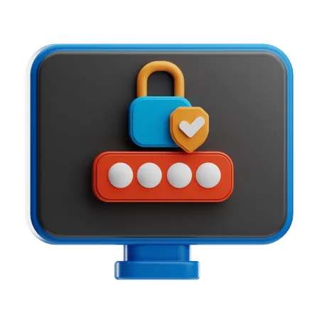 Computer Password  3D Icon