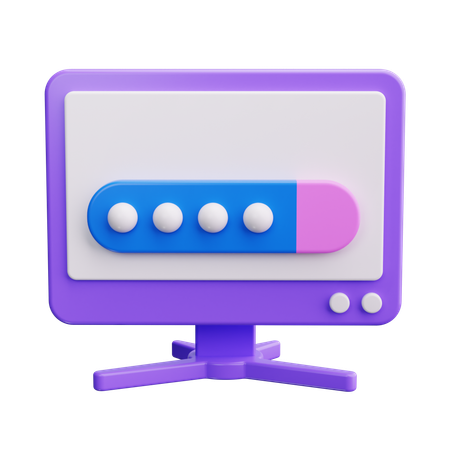 Computer Password  3D Icon