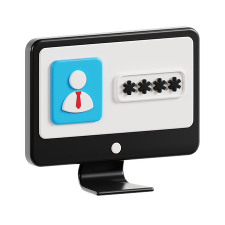 Computer Password  3D Icon