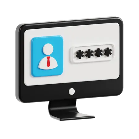 Computer Password  3D Icon