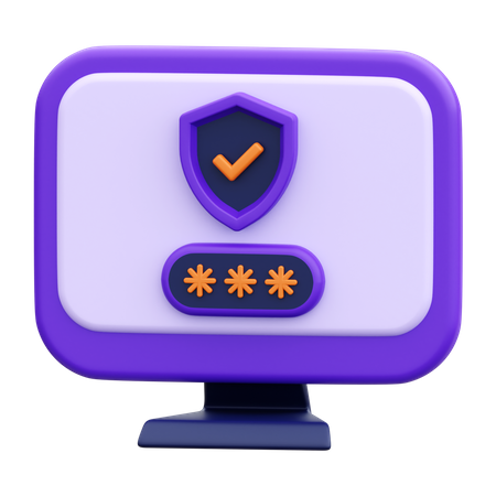 Computer Password  3D Icon