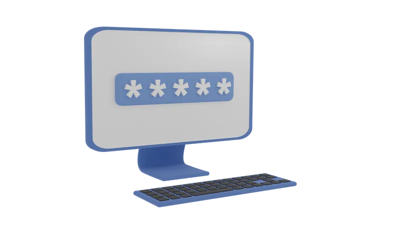 Computer Password  3D Icon