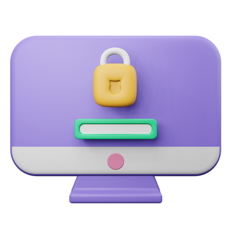 Computer Password  3D Icon