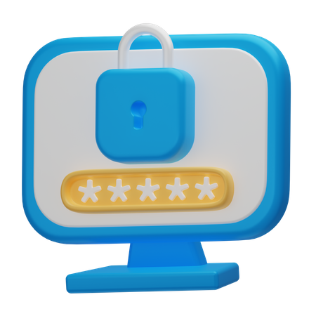 Computer Password  3D Icon
