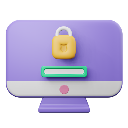 Computer Password  3D Illustration