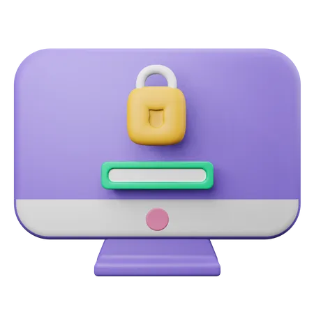 Computer Password  3D Illustration