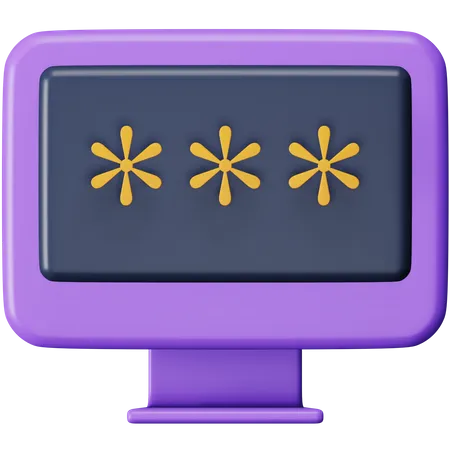 Computer Password  3D Icon