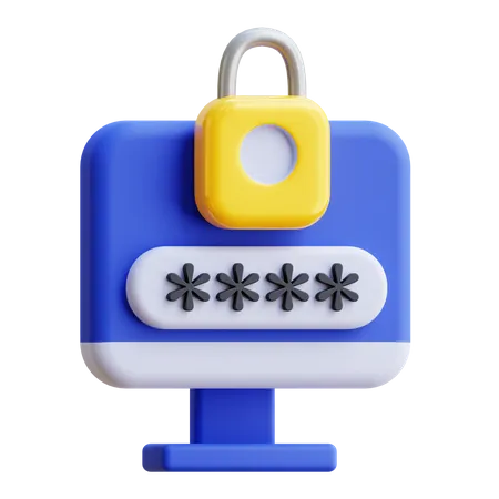 Computer Password 3D Icon