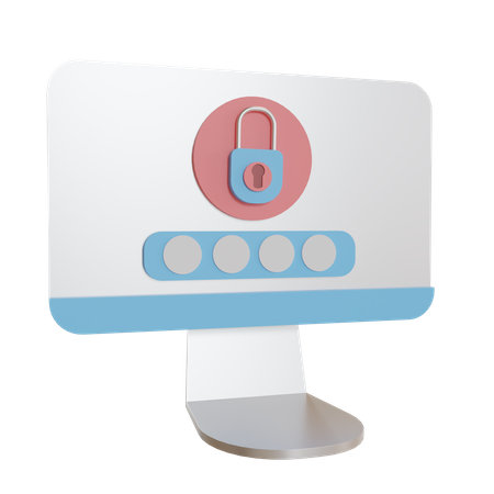 Computer Password Security  3D Illustration