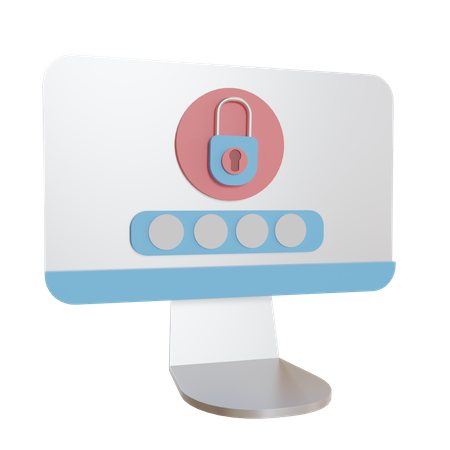 Computer Password Security 3D Illustration