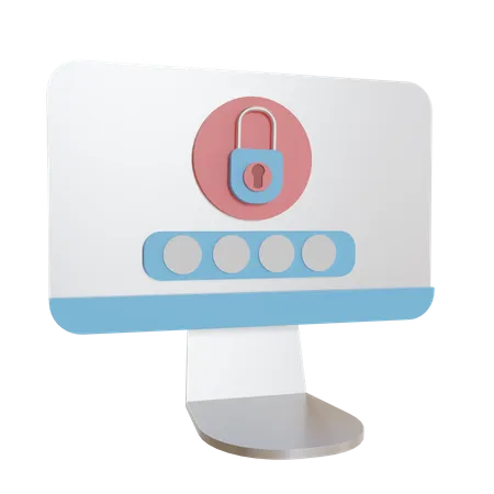 Computer Password Security  3D Illustration