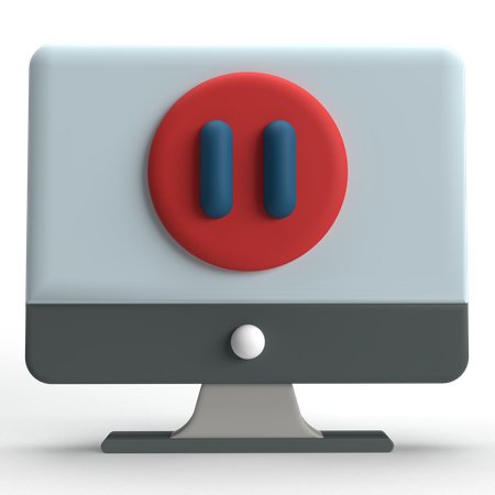 Computer Pause  3D Icon