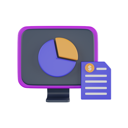 Computer Pie Chart  3D Icon