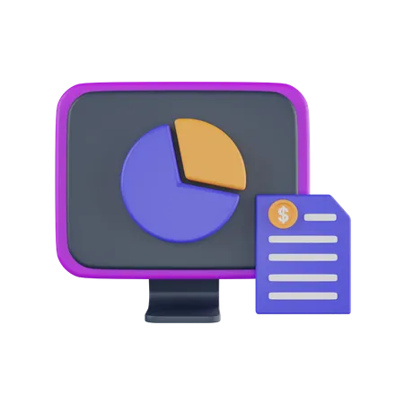 Computer Pie Chart  3D Icon