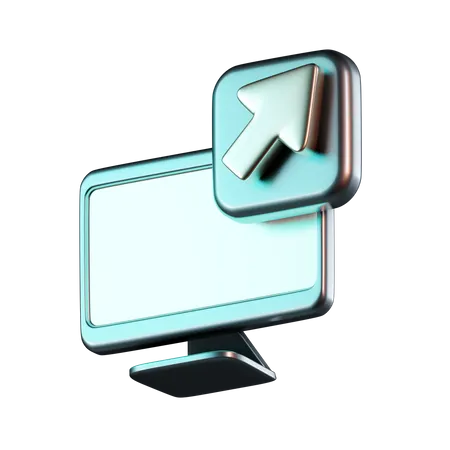 Computer Popup Link  3D Icon