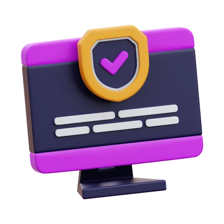 Computer Protection 3 D Render Icon Illustration 3D Icon