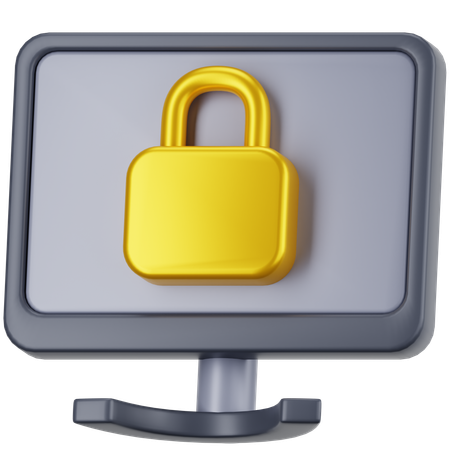 Computer Protection  3D Icon