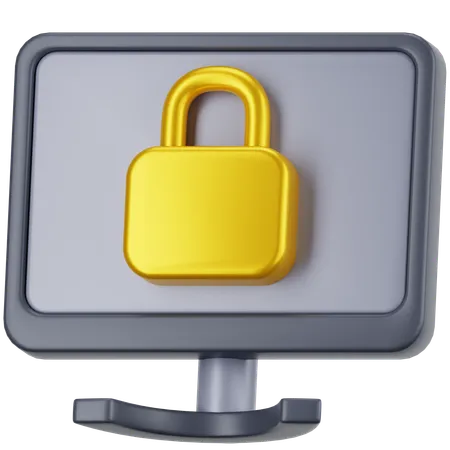 Computer Protection  3D Icon