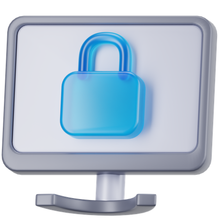 Computer Protection  3D Icon