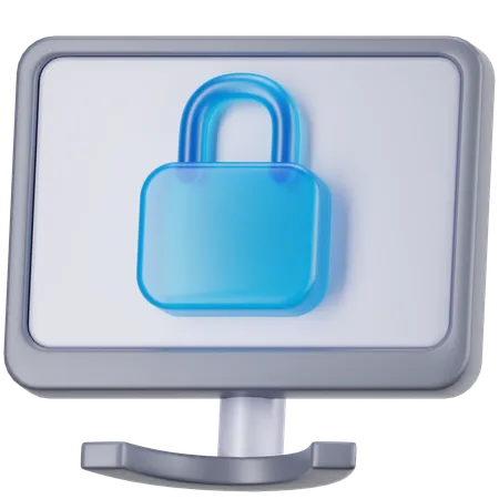 Computer Protection  3D Icon