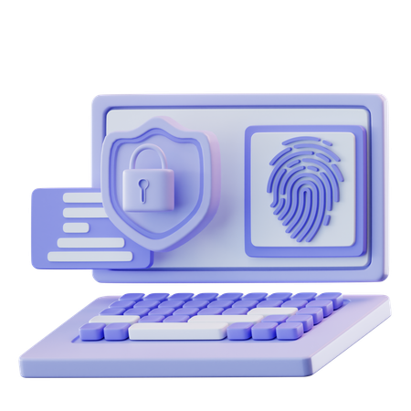 Computer Protection  3D Icon