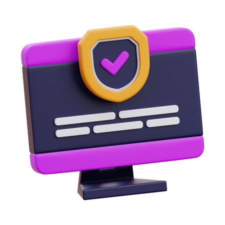 Computer Protection  3D Icon