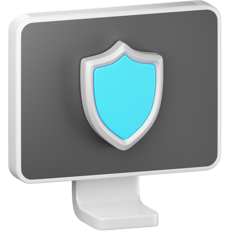 Computer Protection  3D Icon