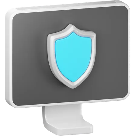 Computer Protection  3D Icon