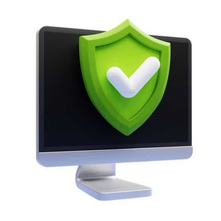 Computer Protection  3D Icon