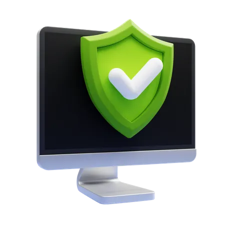 Computer Protection  3D Icon