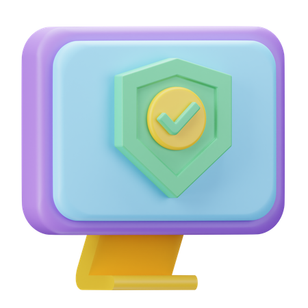 Computer Protection  3D Icon