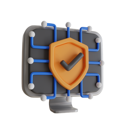 Computer Protection  3D Icon