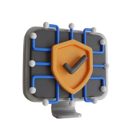 Computer Protection  3D Icon