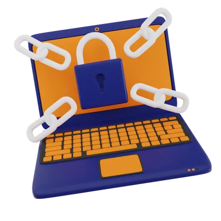 Computer Protection  3D Icon