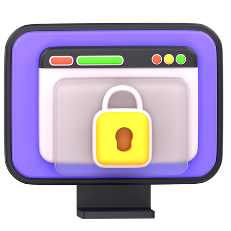 Computer Protection  3D Icon