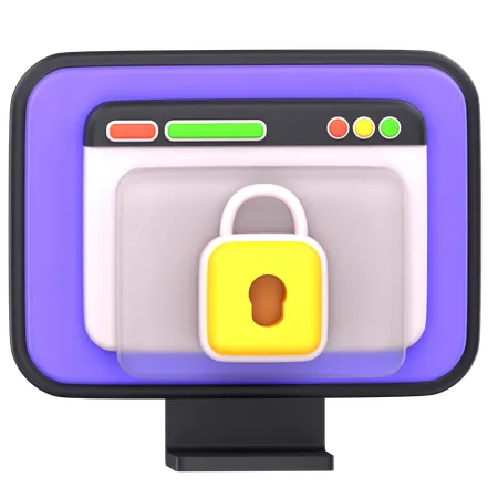 Computer Protection  3D Icon