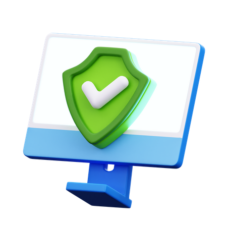 Computer Protection  3D Icon