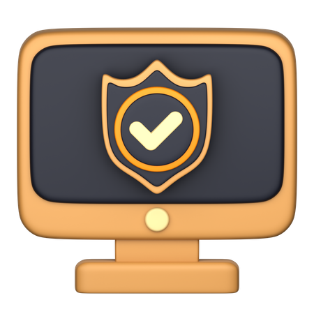 Computer Protection  3D Icon