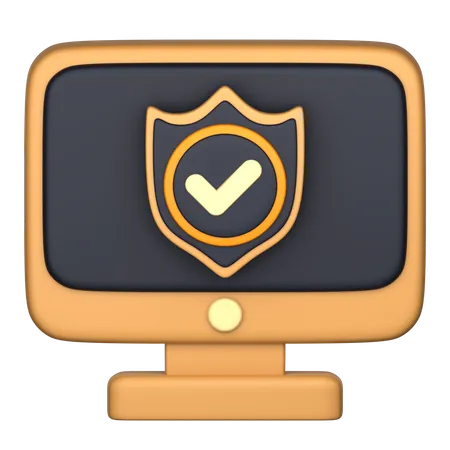 Computer Protection  3D Icon