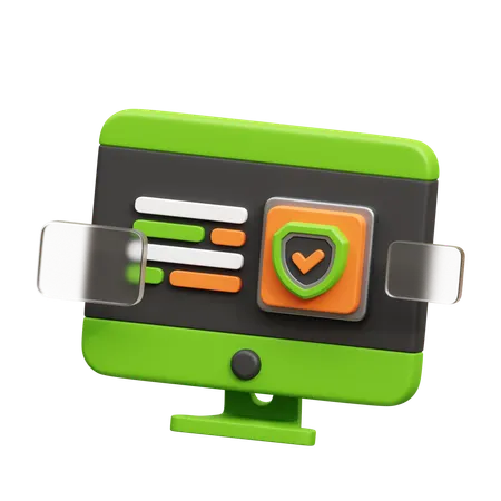 Computer Protection  3D Icon