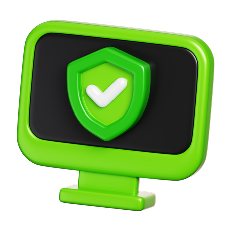 Computer Protection  3D Icon