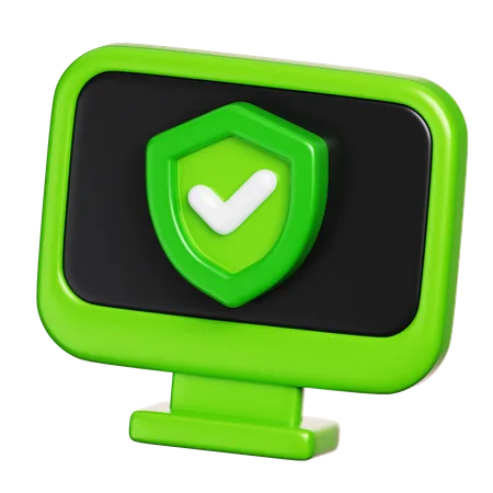 Computer Protection  3D Icon