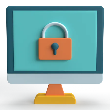 Computer Protection  3D Icon