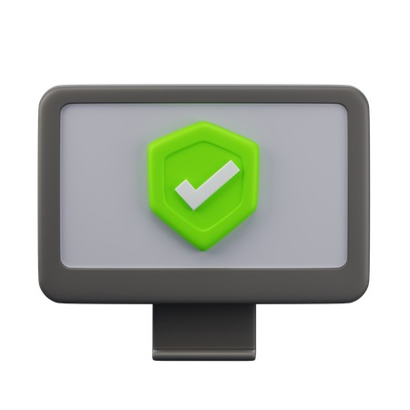 Computer Protection  3D Icon