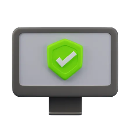 Computer Protection  3D Icon